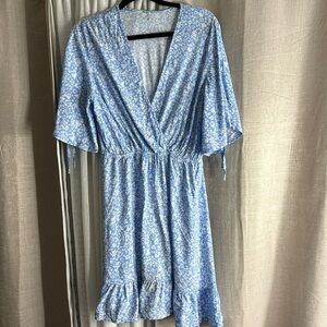 Blue and white floral sundress